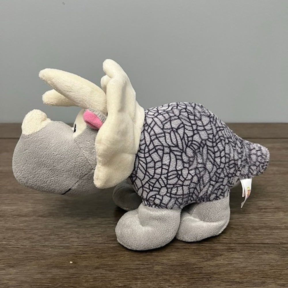 Circo Gray Triceratops Dinosaur Plush Stuffed Animal Patterned Soft Toy 10"